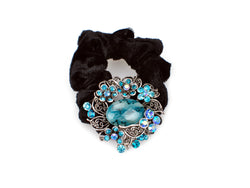 samiksha Wreath design pony tail holder with translucent beads and crystals - Blue - Samiksha's - Pony Tail - www.samiksha.com 
