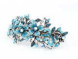 samiksha Hair barrette clip with butterfly flowers and leaves - Blue - Samiksha's - barrette - www.samiksha.com 