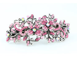 samiksha Hair barrette clip with butterfly flowers and leaves - Pink - Samiksha's - barrette - www.samiksha.com 